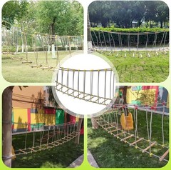 Outdoor Bridge Rope Ladder for Kids Rope Bridge Outdoor Obstacle Course Solid Wo