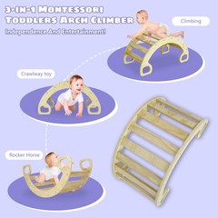 Montessori Arch Climber for Toddlers, Natural Wood, 33″ x 18″