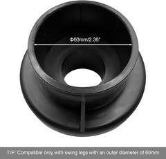 2.36″/60Mm Porch Swing Replacement Feet, Black Horseshoe-Shaped Plastic Leg Caps