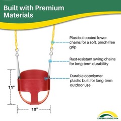 Heavy-Duty High Back Full Bucket Swing Seat | Coated Chains Fully Assembled |…
