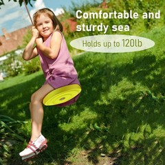 220lbs Capacity Yellow Tree Swing Disc – Fun for Kids 3-10, Easy Install