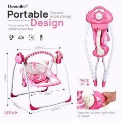 Baby Swings for Infants, Powered by Power Cord (Included) and Batteries for I…
