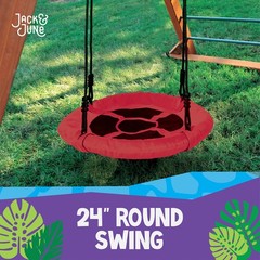 24″ Diameter Red Round Swing Supports up to 300 lbs Swing