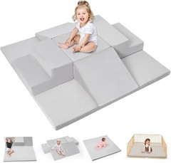 6-Piece Foam Climbing Blocks for Toddlers, Climb and Crawl Soft Foam Play Set…