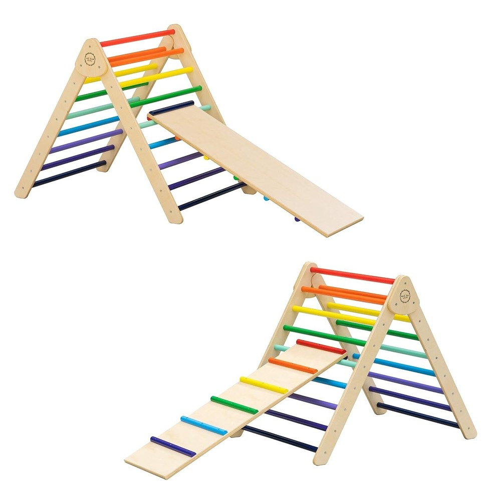 Kids Climbing Triangle Ladder Indoor Gym Playground Foldable Pikler Triangle Set