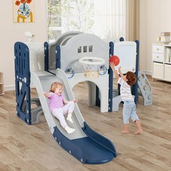 10 in 1 Toddler Slide Set w/Magnetic Whiteboard, Telescope Ring Toss for Ages 3+