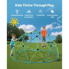 Uimoso 10FT Geometric Dome Climber with Swing and Hammock for Outdoor Play