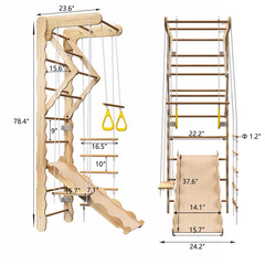 Foldable Pikler Climber – Montessori Toddler Gym Set with Ladder (100lb)