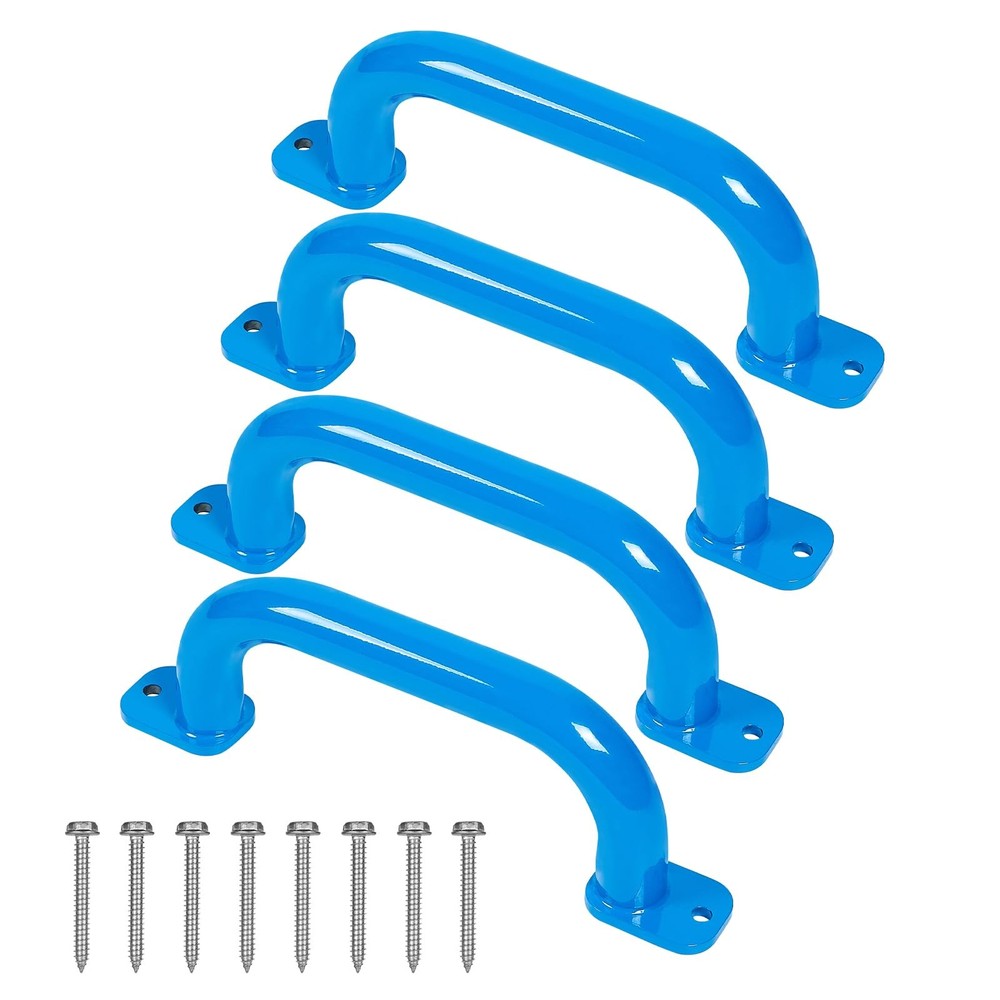 10 Inch 4 Pieces Blue Metal Safety Handles for Playground Accessories – Outdo…