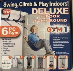 Indoor Swing- 6-Piece Indoor Doorway Gym Set for Kids | Professional Grade Steel
