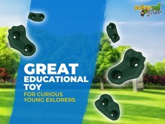 SWING SET STUFF SMALL TEXTURED ROCK HOLDS SET OF 8 MOUNTING HARDWARE GREEN 0014