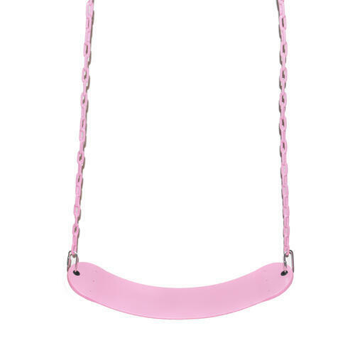 PINK Playground Swing Set Seat Belt Vinyl Coated Zinc Chain, Hanger & Hooks