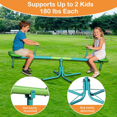 Outdoor Kids Teeter Totter with 360° Spin and 5-Prong Support Legs