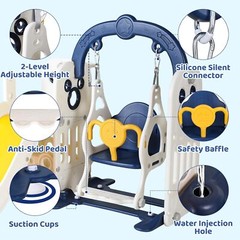 Kids Slide and Swing Set, Sturdy Toddler Slide Climber Indoor Outdoor Playground