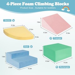 Climbing Toys for Toddlers 1-3, Foam Climb Blocks for Baby，4-Piece Baby Climb…
