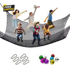 6.5×9.8FT Climbing Cargo Net Double Layer Playground Tree House Safety Net