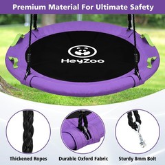 Tree Swing, Saucer Swing 40 Inch for Kids, 900lbs Weight Capacity, with Adjus…