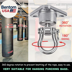 Stainless Steel Hanger with Smooth Swing Bearings, Heavy Duty 180°+360° Swivel S