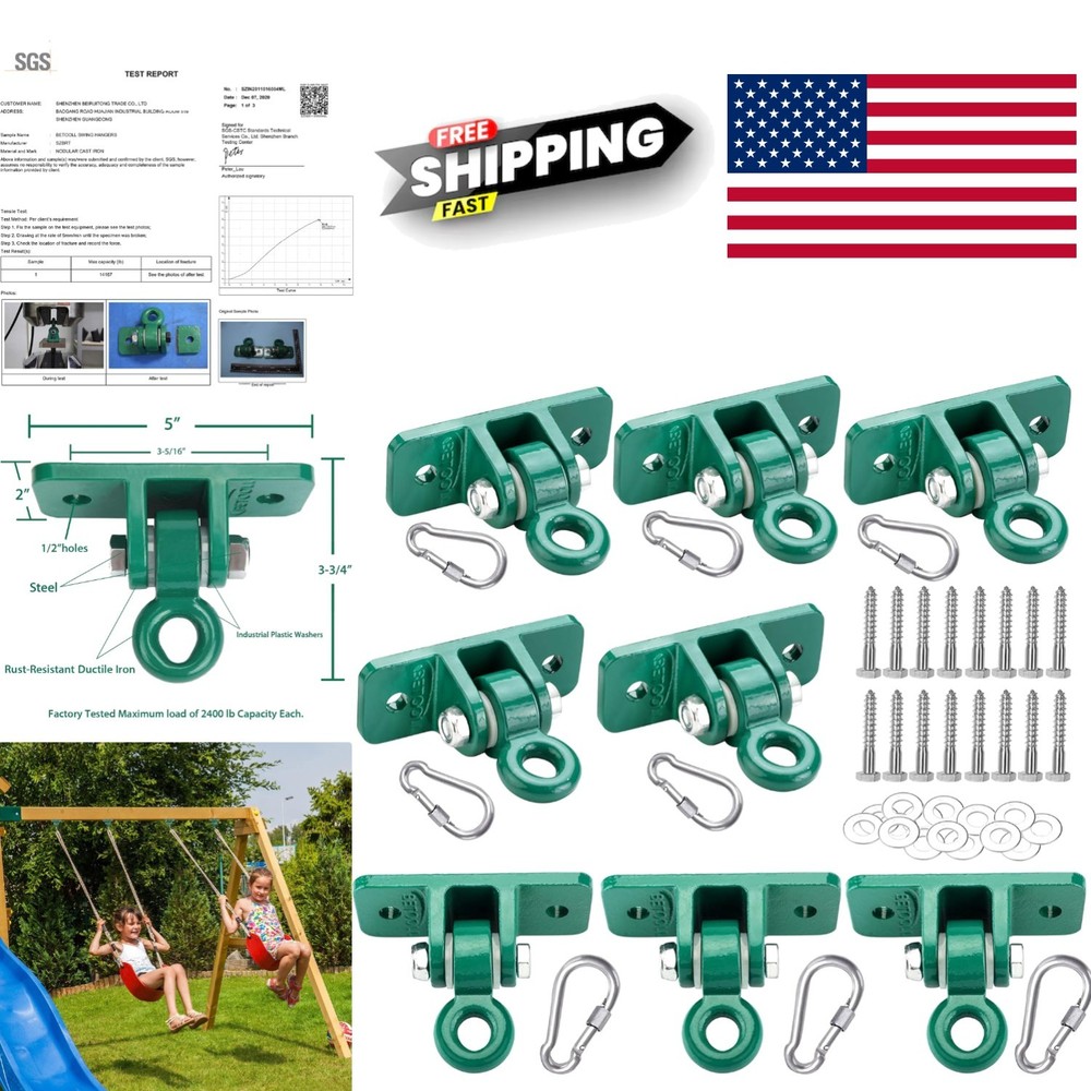 Swing Hanger 8 Pack with Heavy Duty Construction for Gymnastics and Porch Swings