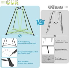Swing Stand with Sensory Swing, Swing Frame with Pod Swing, X-Shaped Swing Set,