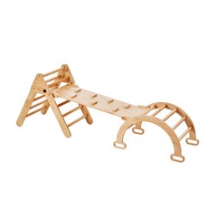 Uimoso Pikler Triangle Set 5in1 Montessori Climbing Toys for Toddlers 1-3 M Wood