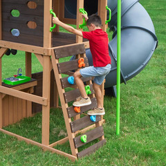 KidKraft Tennyson Twist Wooden Outdoor Swing Set with Surf Swing Free Shipping