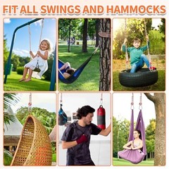 Tree Swing Ropes (Set of 2)/5FT/10FT/15FT/20FT, Tree Swing Straps 3FT Rainbow