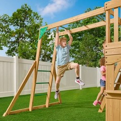 SWING SET PLAYSET OUTDOOR PLAYGROUND WOODEN BACKYARD EQUIPMENT CHILDREN PLAY NEW