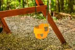 Jack & June Yellow High Back Full Bucket Playset Toddler Swing with Plastisol…