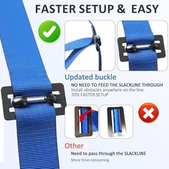 Ninja Warrior Obstacle Course For Kids 2x56FT Slackline 8 Obstacles