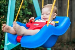 Little Tikes 2-in-1 Snug and Secure Swing, High Back Swing, Blue