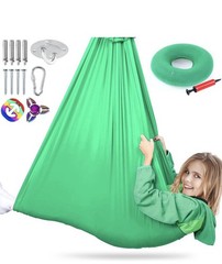 DINIC Sensory Swing for Kids Indoor/Outdoor, Sensory Hammock w/ Cushion & Swivel