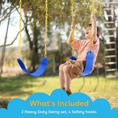 2 Pack Swing for Outdoor Swing Set, Swing Seat Replacement Kit with 66″ Heavy…