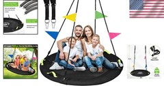Giant 60 Inch Saucer Swing, Supports 900lbs, All Family Outdoor Play