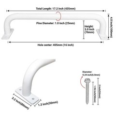 17 Inch 6 Pieces White Metal Safety Handles for Playground – Swing Set Access…