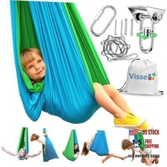 Sensory Swing for Kids Indoor Outdoor – Calming Cocoon Therapy Green/Blue