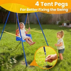 Toddler Swing with Stand Heavy-Duty Indoor/Outdoor Swing Set with Safety Belt