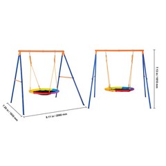 Uimoso Swing Sets for Backyard 40in Saucer Swing Seat A-Frame Metal Stand 440lbs
