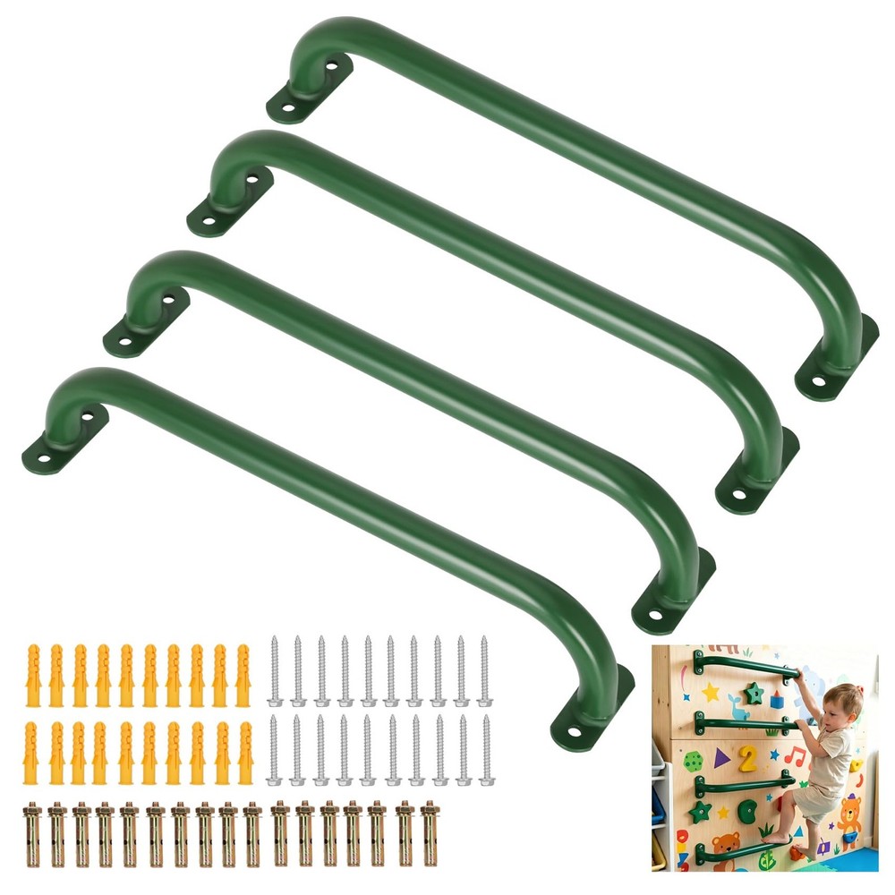 17 Inch Monkey Bars Indoor Outdoor 4 Pack Green, Heavy Duty Metal Playground …