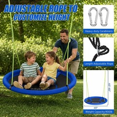 Heavy Duty 43″ Tree Swing – 600LB Capacity, Safety Certified, Outdoor Blue Disc