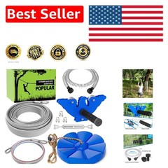 ASTM Certified 98FT Zip Line Assembly – Ideal Family Gift for Outdoor Play