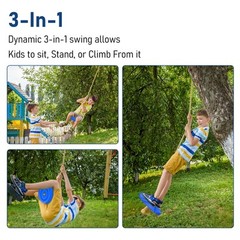 Tree Rope Swing Disc, Round Kids Swing Seat for Outdoor Backyard Playground, …