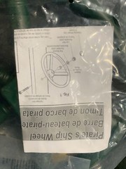 Brand New 12 Inch Pirate’s Wheel Wooden Swing Set Accessory Green & Yellow