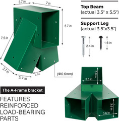 Heavy Duty Swing Sets Bracket Kit, Including 2 A-Frame Swing Set Brackets and 4