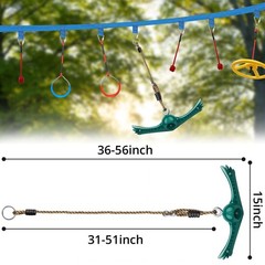 YAMIPROBI Swing Spins Set: 360° Handle Twist-Spin 15″ x 5.3″ x 3.5″, Green