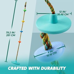 Tree Swing for Kids -Climbing Rope Tree with Platforms and Disc Seat Blue
