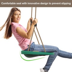 SELEWARE Heavy Duty Adjustable Outdoor Swing, Adults/Kids, Green 2-Pack