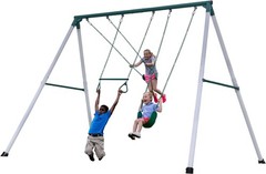 Backyard Discovery Big Brutus Galvanized Steel Swing Set Kit with Classic A-F…