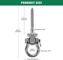 2 Packs Heavy Duty Swing Hangers Stainless Steel Swing Bolts Hook for Swingse…