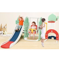 7 In 1 Toddler Slide and Swing Set, Freestanding Kids Slide Playset With Ladder